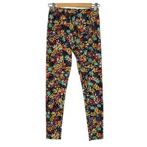 LuLaRoe Womens One Size Floral Print‎ Leggings Vibrant Wildflowers Blue Stretch